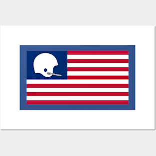 USA Football Single Bar Helmet Flag Posters and Art